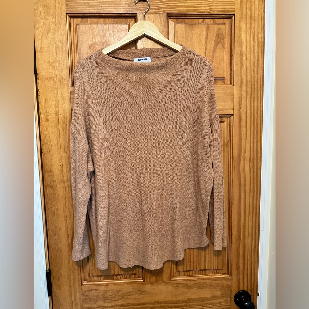 Old Navy Tan Relaxed Ribbed Sweatshirt